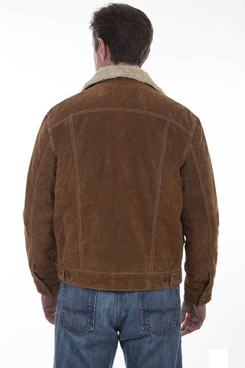 (image for) Mens Western Boar Suede Leather Jean Jacket