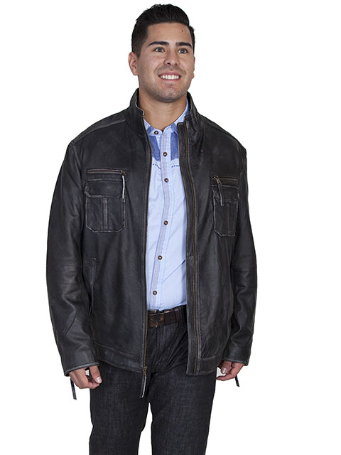 (image for) Lambskin zip front jacket