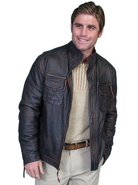 (image for) Lambskin zip front jacket