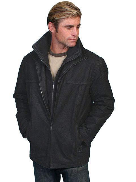 (image for) Vintage black premium leather car coat