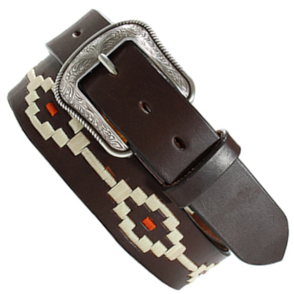 (image for) 1 1/2'' Leather Belt with Stitch Pattern