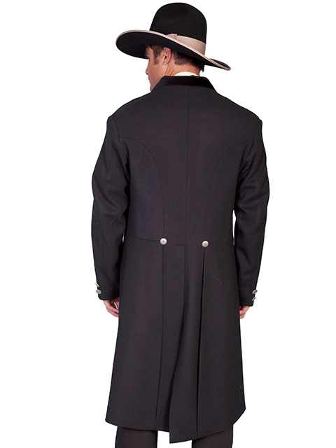 (image for) Double breasted wool frock coat with concho buttons