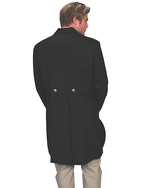 (image for) Men's Wool Frock Coat with Dragon Lining (Black / Size 38)