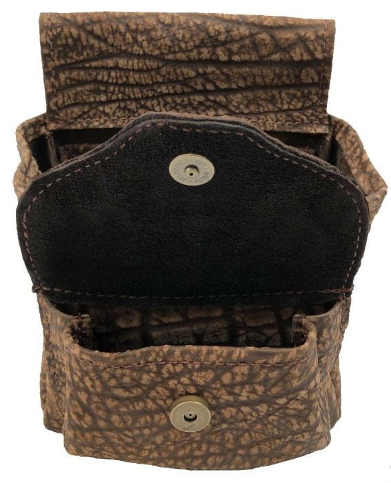 (image for) Brown Crocodile Hornback & Cape Buffalo Shotgun Shell Belt Pouch Deluxe