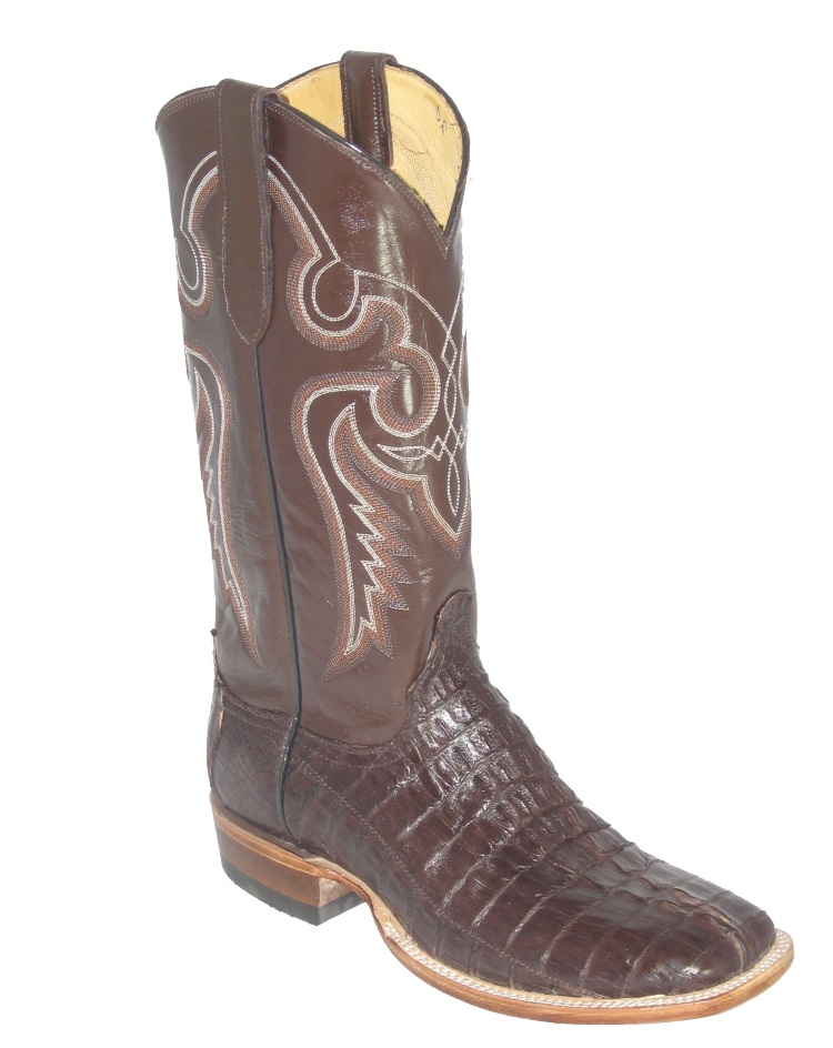 Grinders Carolina CROC Brown Leather Crocodile Tail Boot Cowboy Western Boots 