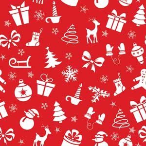 (image for) Christmas Suprise Green Red White Bandanna 22 X 22