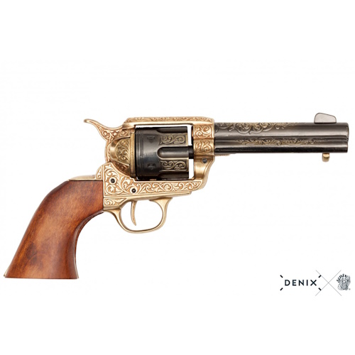 1873 Peacemaker 4 3/4 Blued & Brass Engraved Revolver (image for) 1873 Peacemaker 4 3/4 Blued & Brass Engraved Revolver