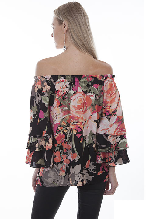 (image for) Floral print peasant blouse