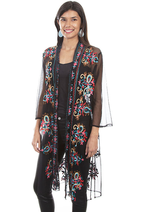 (image for) Mesh embroidered duster