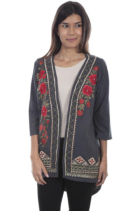 (image for) Hi / lo embroidered kimono