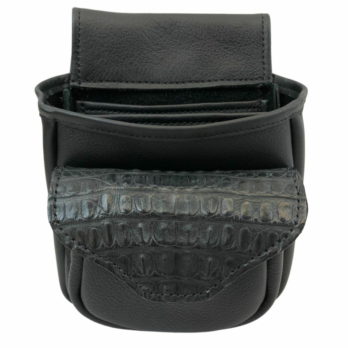 (image for) Black Crocodile Hornback & Leather Shotgun Shell Bag Deluxe