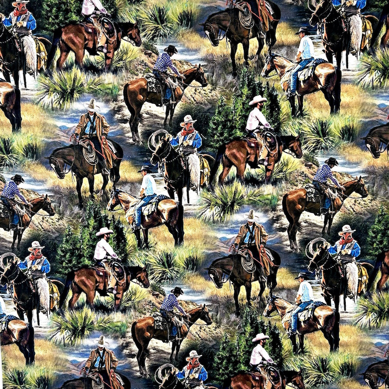 (image for) Cowboy Riders on Horseback Bandanna