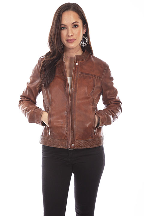 (image for) Antique Brown Washed Lamb Jacket Small