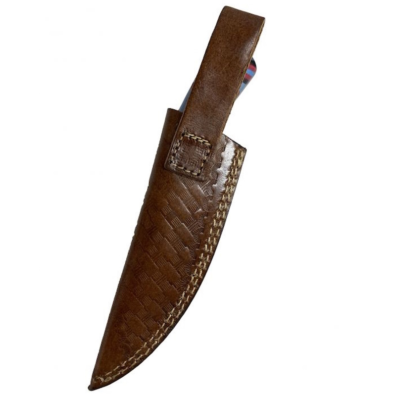 (image for) Old Ram Knife with Basket Stamp Leather Sheath
