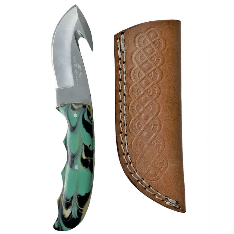 (image for) Old Ram Gut Hook Blade Skinning Knife with Sheath