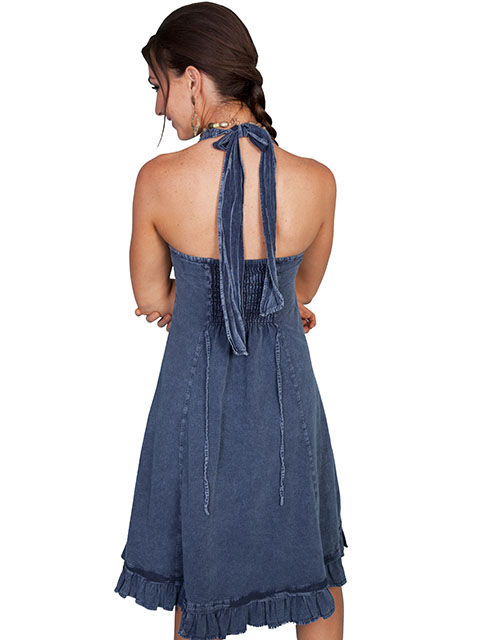 (image for) Ladies Floral Vine Soutache Halter Cotton Dress