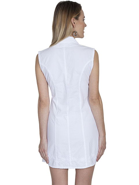 (image for) Ladies Sleeveless White Cotton Dress