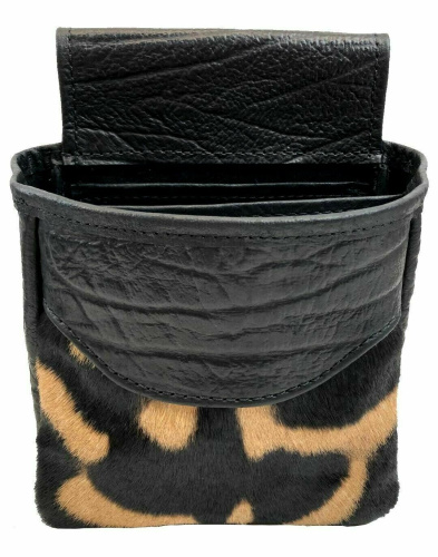 Old Post Shell Pouch Burchell Zebra & Black Cape Buffalo Hide Shotgun Shell Belt Bag Pouch ...
