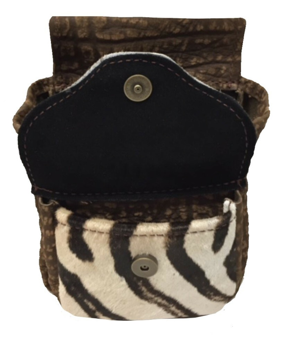 Old Post Shell Pouch Burchell Zebra Pocket & Brown Cape Buffalo Shotgun Shell Belt Pouch ...