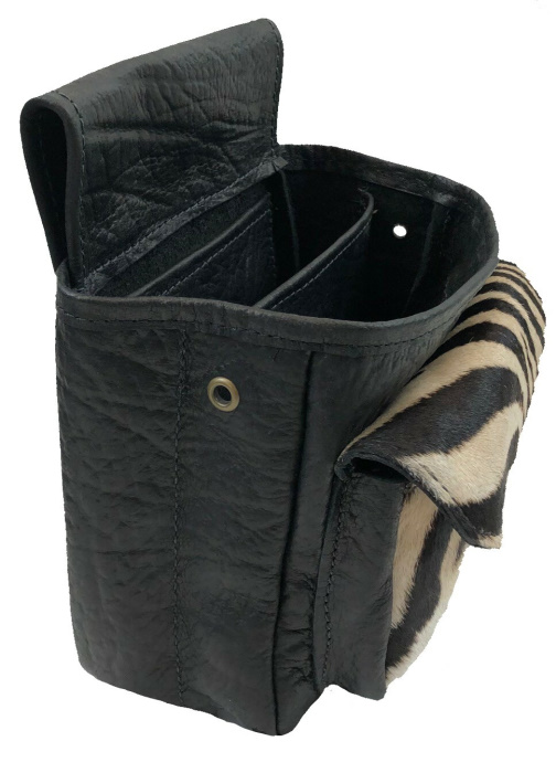 Old Post Shell Pouch Burchell Zebra Pocket & Black Cape Buffalo Shotgun Shell Belt Pouch ...