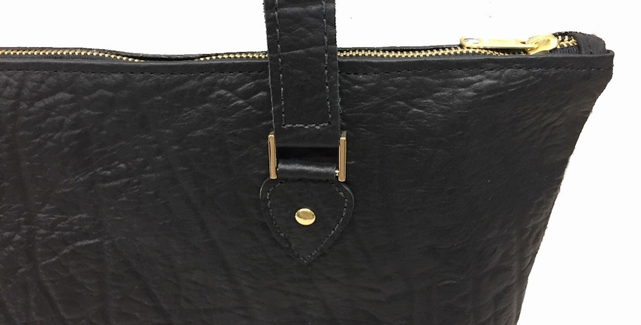 (image for) Burchell's Zebra & Cape Buffalo Hide Leather Carry All Tote