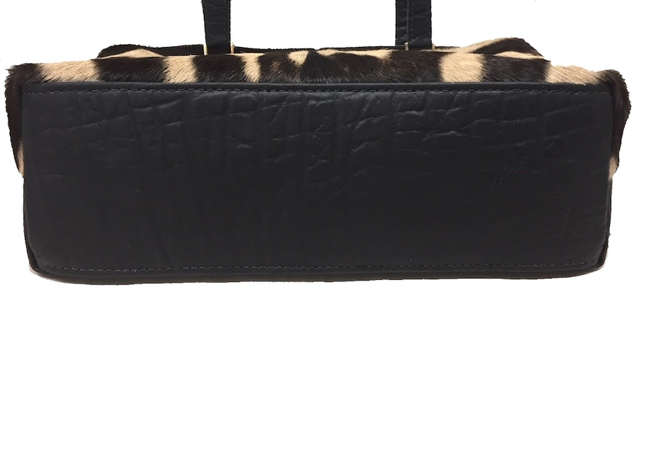 (image for) Burchell's Zebra & Cape Buffalo Hide Leather Carry All Tote