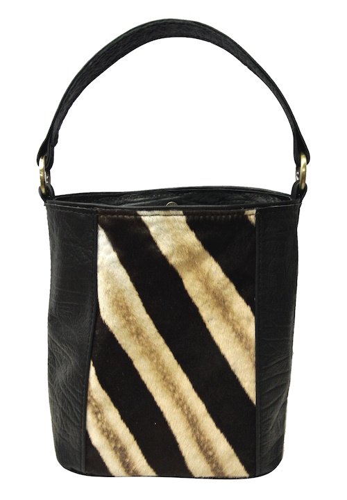 (image for) Burchell's Zebra & Cape Buffalo Leather Tote Bag