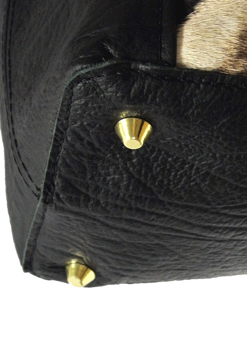 (image for) Burchell's Zebra & Cape Buffalo Leather Tote Bag