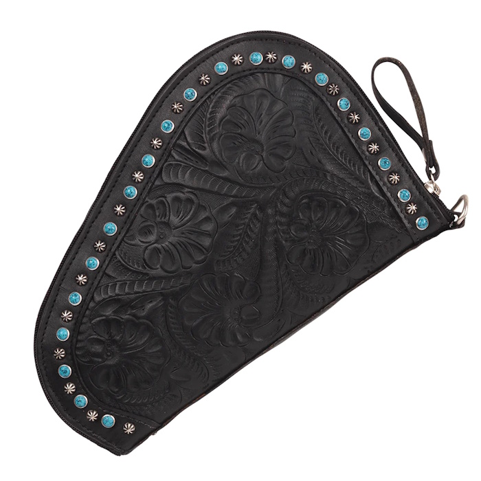 (image for) American West Floral Tooled Handgun Case 9 1/2 x 6 x 1
