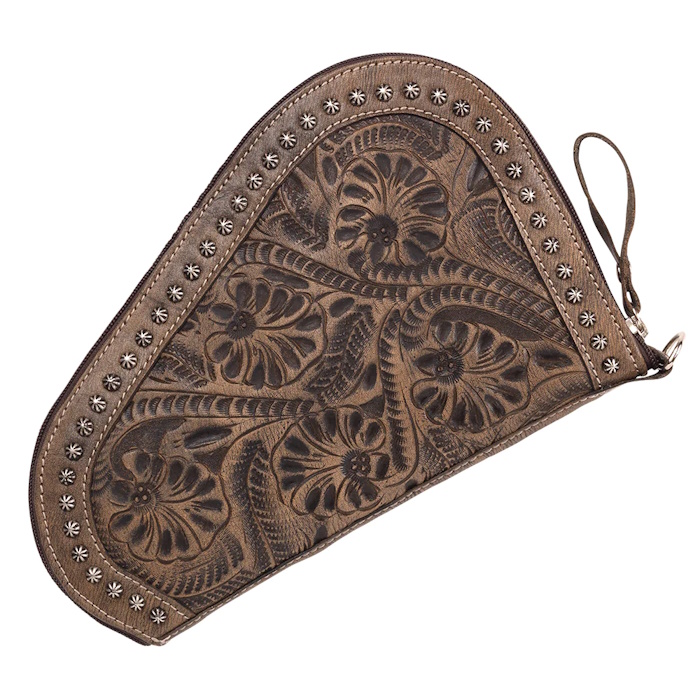 (image for) American West Floral Tooled Handgun Case 9 1/2 x 6 x 1