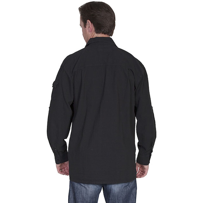 (image for) Lightweight Cotton Shirt with Sleeve Pocket & Straps