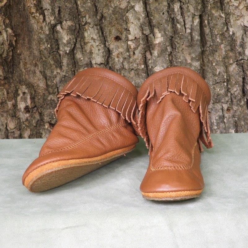 (image for) Children's Teepee Boots with Rubber Soles - Deertan