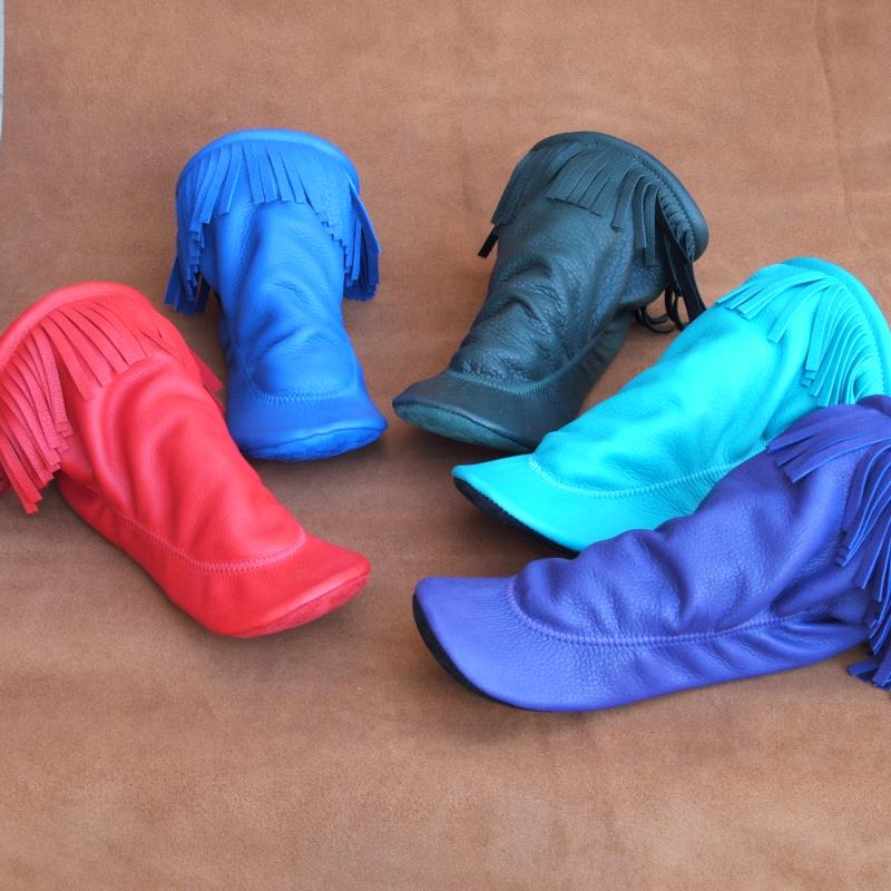 (image for) Children's Teepee Boots Deerskin with Fringe