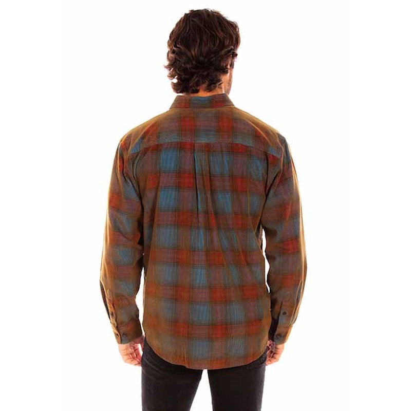 (image for) Plaid Shirt Western Button Front Cotton Corduroy