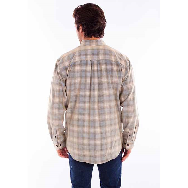 (image for) Western Plaid Shirt Button Front Cotton Corduroy