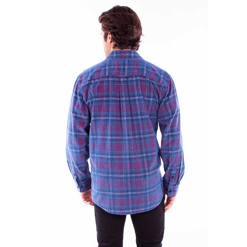(image for) Plaid Button Front Western Shirt Cotton Corduroy