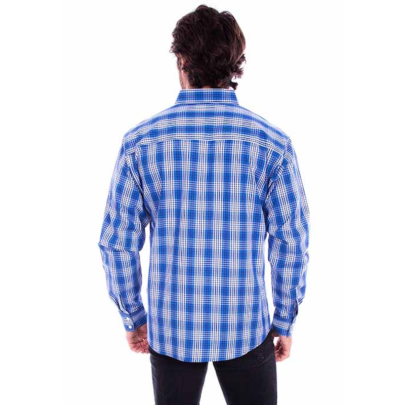 (image for) Cotton Button Front Western Plaid Shirt