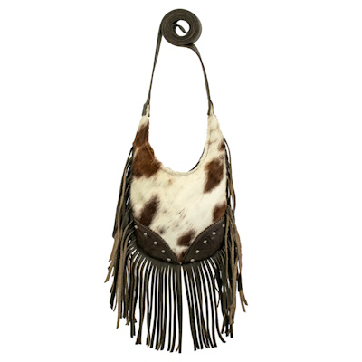 Fringed Cowgirl Hair On Hobo Crossbody (image for) Fringed Cowgirl Hair On Hobo Crossbody
