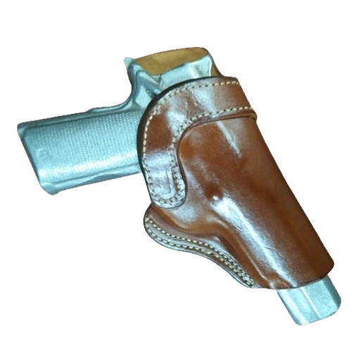 Cross Draw Driving / Riding Leather Gun Holster Fixed Loop