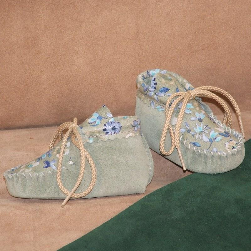 (image for) Infant Patterned Suede Booties