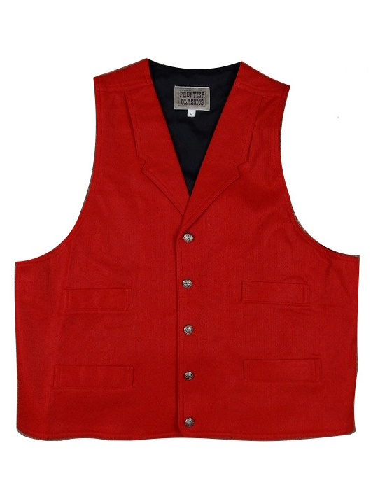 (image for) Merrick Classic Red Felt Vest Four Pocket & Notch Lapels