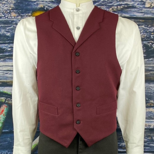 (image for) Lawman Wool Blend Vest Point Bottom Notched Lapels
