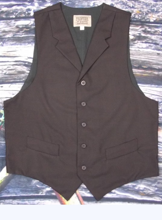 (image for) Lawman Wool Blend Vest Point Bottom Notched Lapels