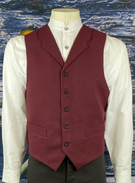(image for) Lawman Wool Blend Vest Point Bottom Notched Lapels