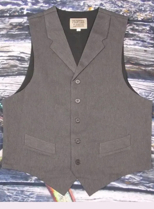 (image for) Lawman Wool Blend Vest Point Bottom Notched Lapels