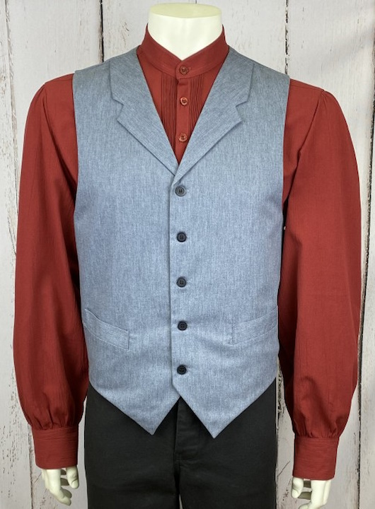 (image for) Lawman Wool Blend Vest Point Bottom Notched Lapels