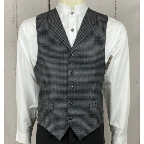 (image for) Kansas City Bartender Vest Black Plaid Point Bottom