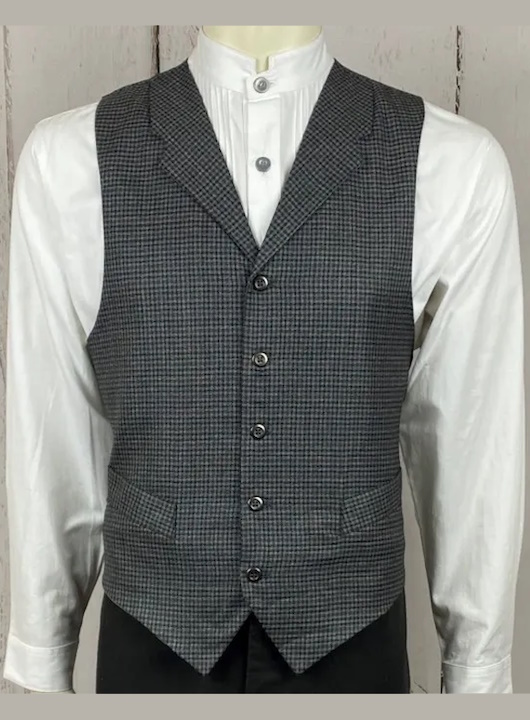(image for) Kansas City Bartender Vest Black Plaid Point Bottom