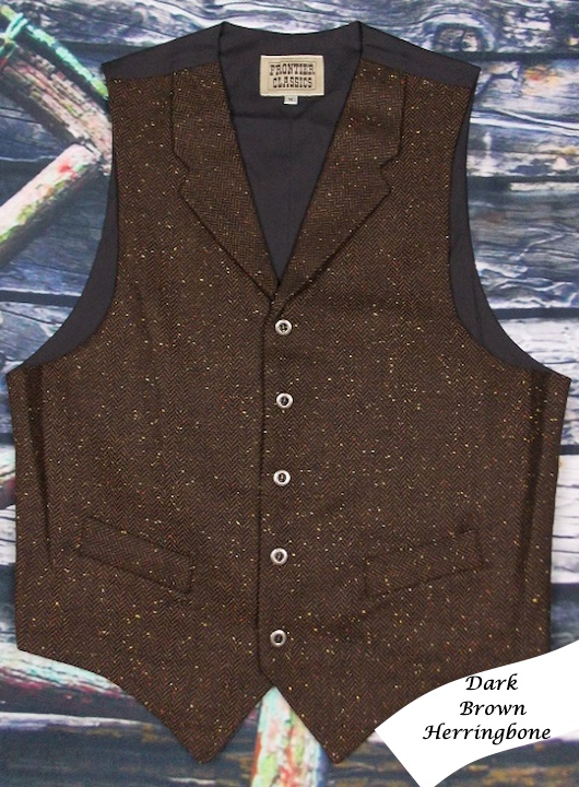 (image for) Western Cattle Baron Herringbone Wool Front Vest