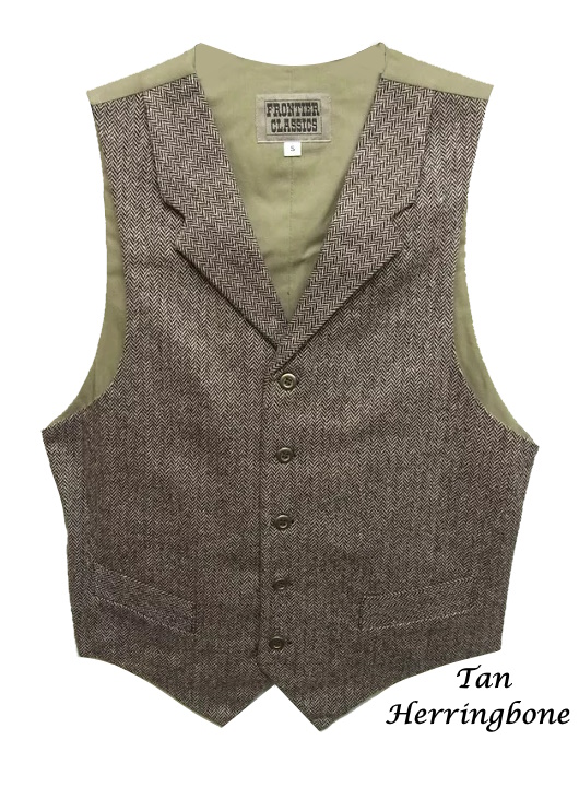 (image for) Western Cattle Baron Herringbone Wool Front Vest